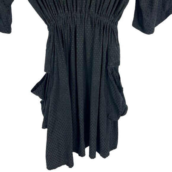 Baum und Pferdgarten 100% Silk Roll Tab Sleeve Mini Dress in Black Size 40 / 10 - Picture 11 of 12